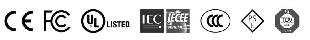 EC 61557-12, IECEE, ISO 9001 (TUV SUD), UL Listed, CE, FCC, CCC, PSE (Japon)