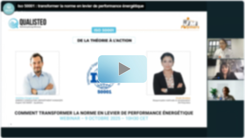 Access the replay (in French) ISO 50001 webinar replay